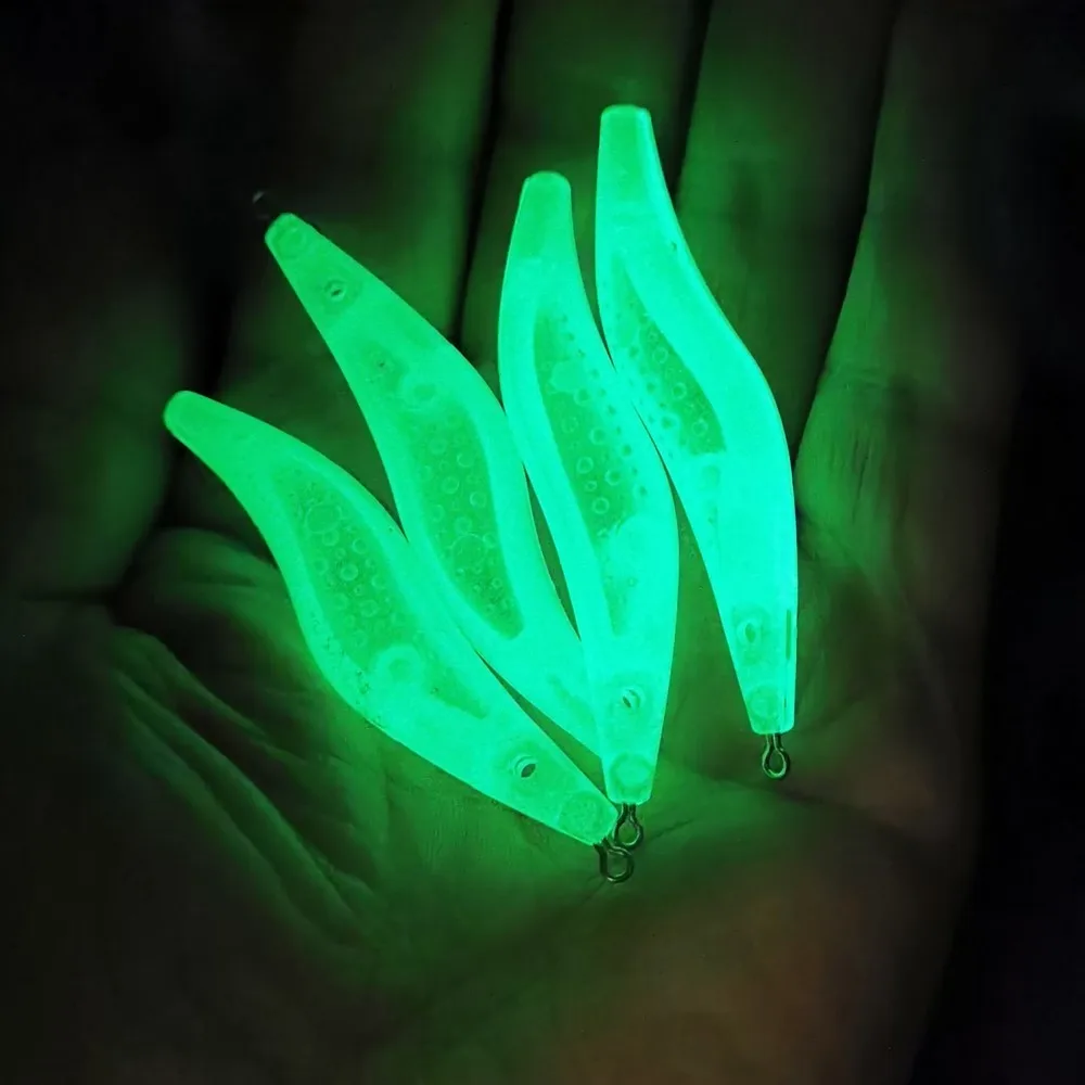 10pcs Rattle sound Fluorescent squid bait Highly reflective Blank bodies Shrimp Fish Making Lure Luminous Glow DIY Jig fishing | Спорт и