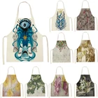 Фартук с цветами, креативный Кухонный Фартук с принтом розы, Женский фартук, фартук для уживечерние фартук для приготовления еды, для взрослых и детей