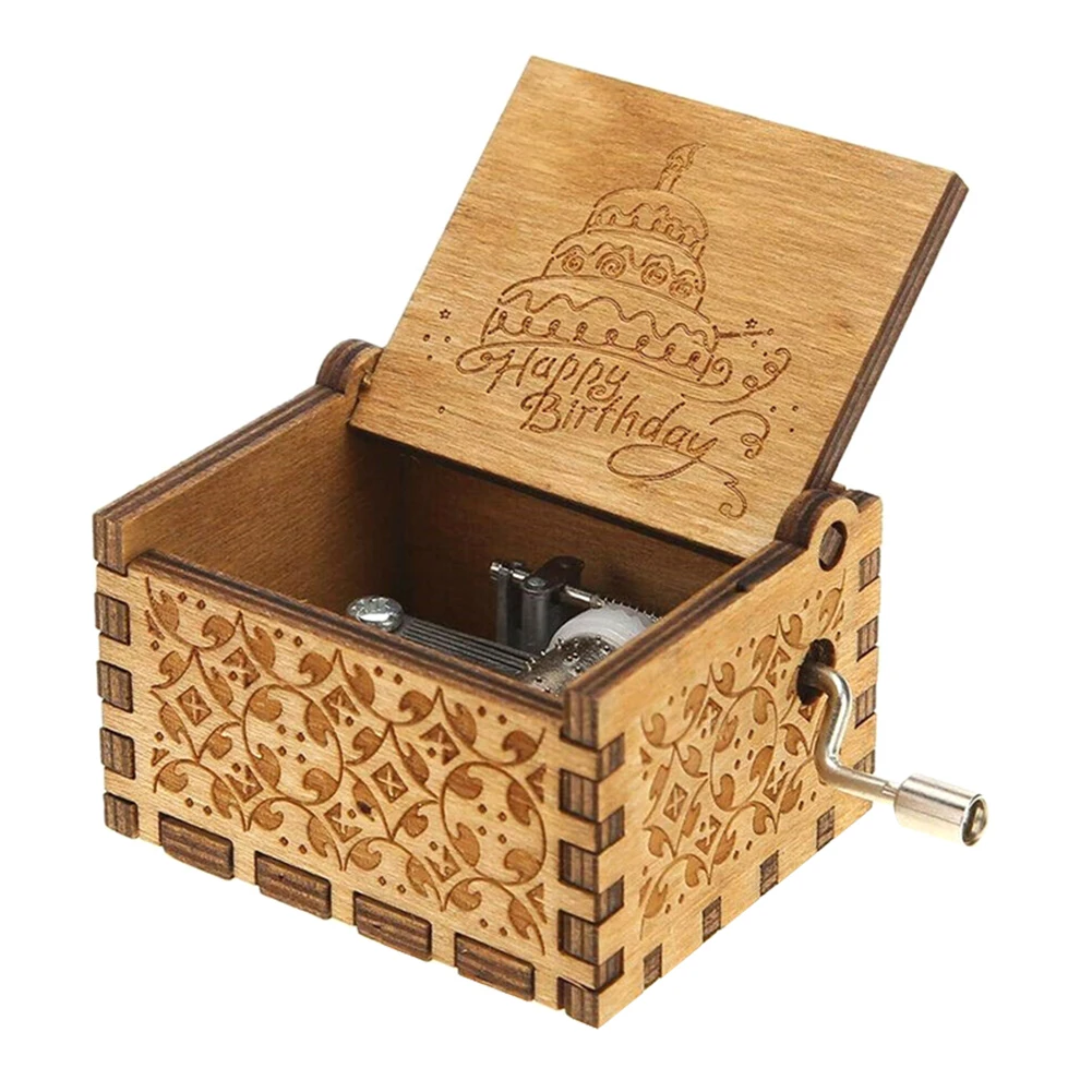 Деревянная музыкальная шкатулка с гравировкой подарок крестному отцу на день