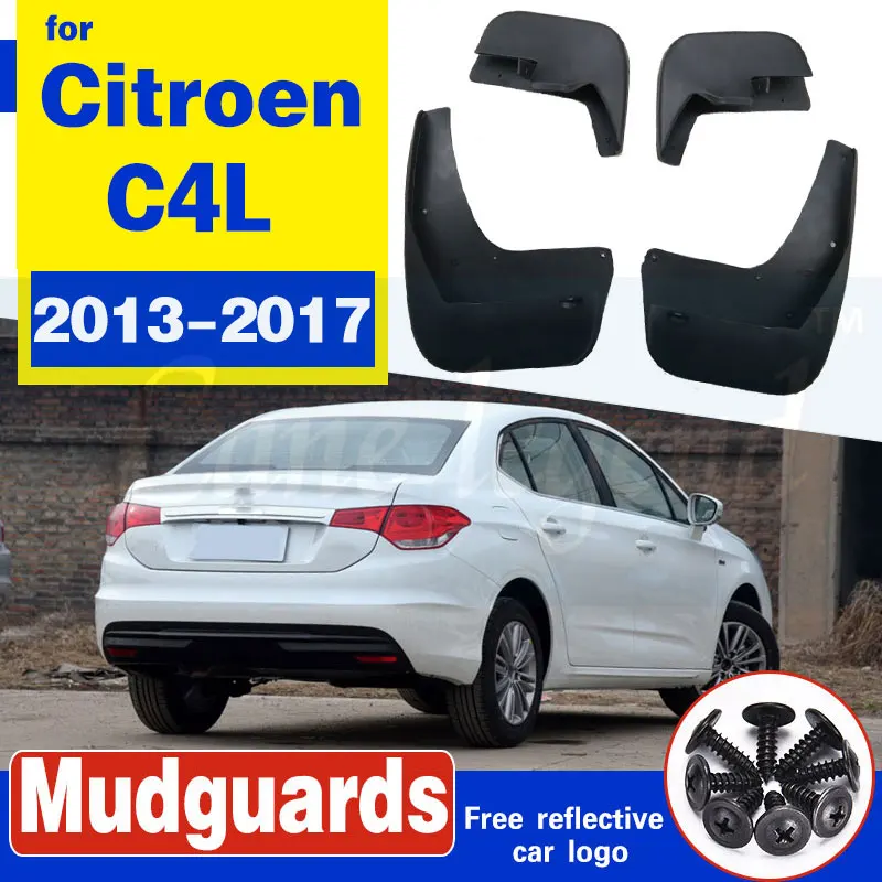 Фото Набор формованных автомобильных брызговиков для Citroen C4 L C4L 2013-2017, седан, брызговики, брызговики, брызговики, крыло 2014 2015 2016 №2
