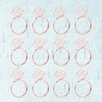 24pcs colorful diamond ring shaped paper clip paper holder creative metal paper clamp for home office school random col