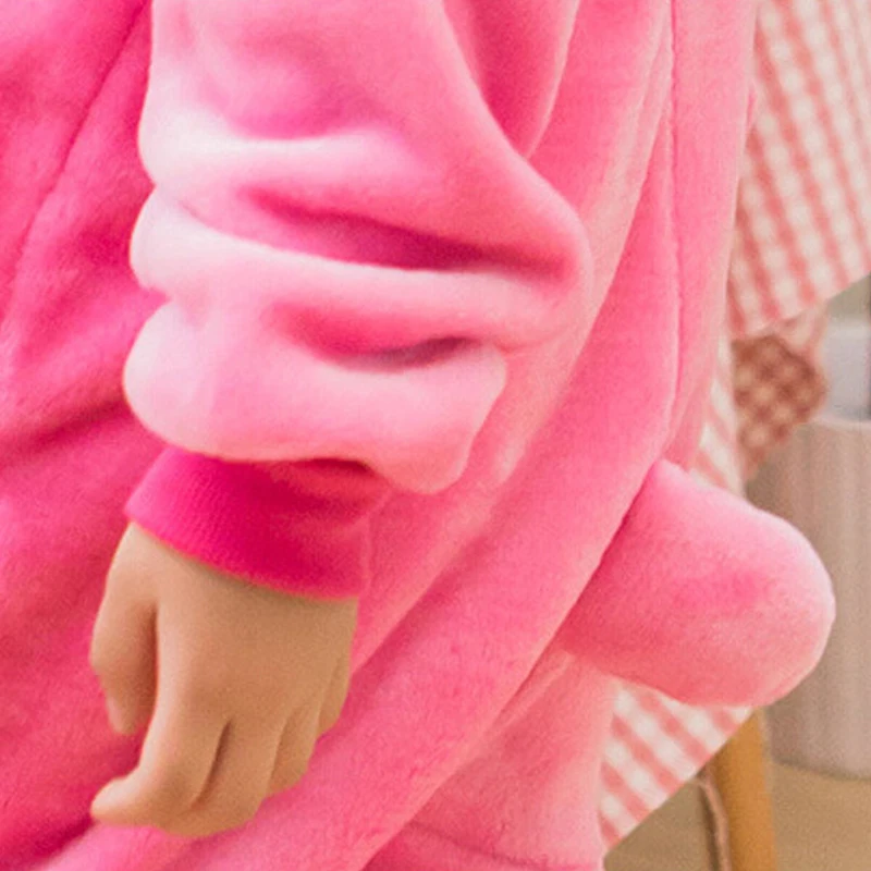 Animals Pajamas Children Onesie Boys Girls Cosplay Costume Party Pink Rabbit Kids Fairy Tale Flannel Warm Sleepwear