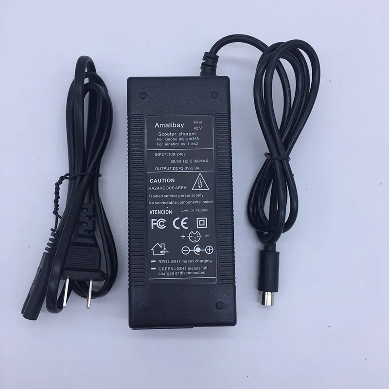 US plug 42В 2A зарядное устройство для электрических скутеров адаптер для самокат Xiaomi Mijia M365 Ninebot ES1 ES2 ES4 скутер Запчасти удар зарядное устройство для скутеров - Цвет: US plug
