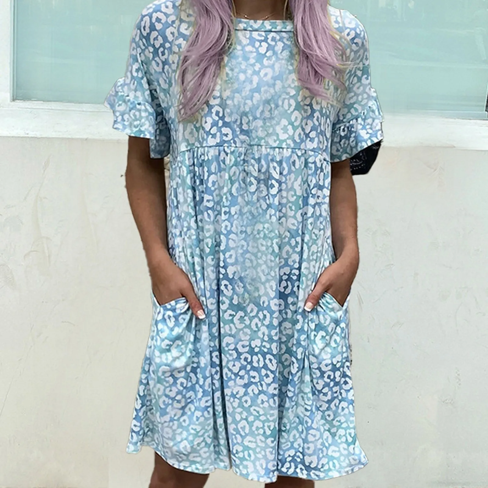 

Женские летние повседневные платья с принтом в винтажном стиле с о-образным вырезом с коротким рукавом женское платье-миди повседневные пл...