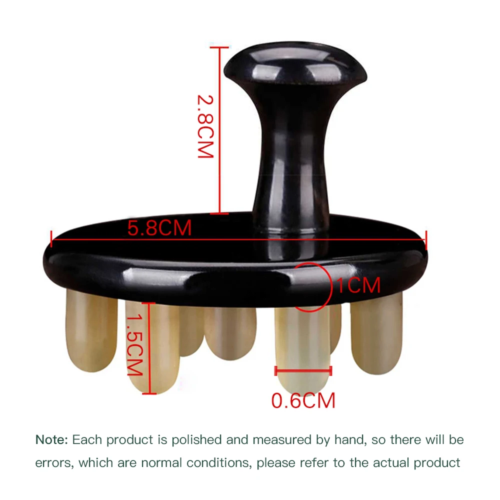 Pure Horn Massage Claws Scraping Board Scalp Massager Tendon Stick Head Massager Meridian Sredging Comb Head Therapy Artifact