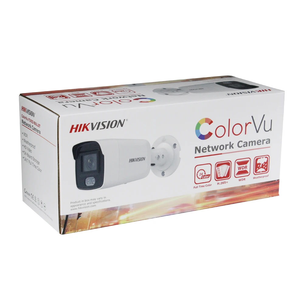 

Hikvision DS-2CD2047G1-L 4MP ColorVu Fixed Mini Bullet Network Camera Outdoor Security 24/7 Full Color Imaging H.265+