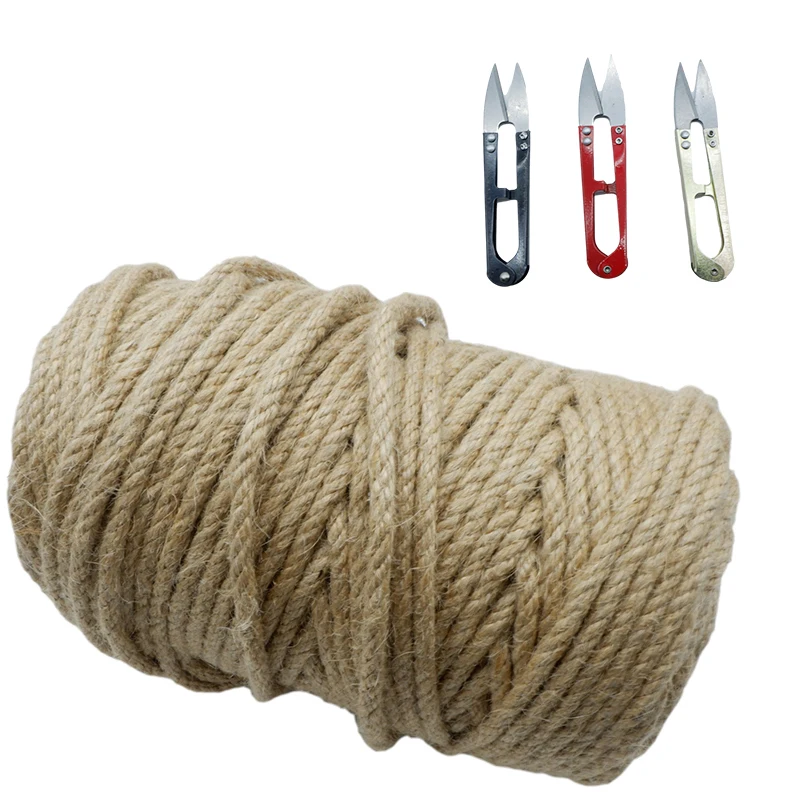 

5 Meters 6mm DIY Cat Scratcher Rope Twisted Sisal Rope Replacement Cat Tree Scratching Toy Cat Climbing Frame Binding Rope