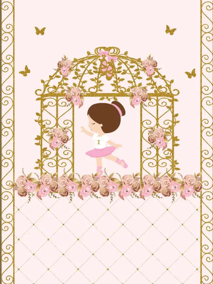 

Фотофоны для студийной фотосъемки, виниловые, светло-розовые стразы, 5 х7 футов, золотая птица, клетка, балерина, 150x220 см