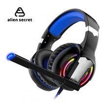 Gaming Headset Headphones with Microphone Light Surround Sound Bass Earphones For PS4 Professional Gamer PC Laptop