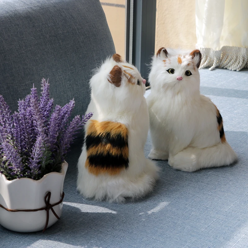 Имитация кошки кукла плюшевая игрушка креативное украшение для дома модель