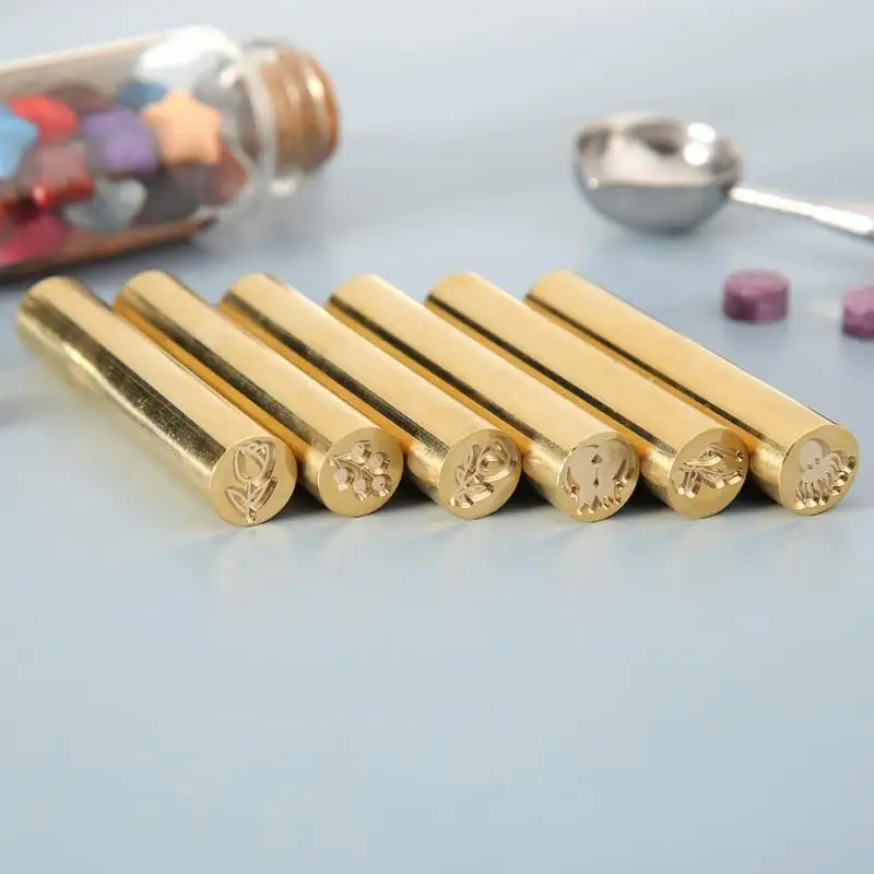 DIY печать штамп Ретро цилиндрический воск латунный конверт позолоченный
