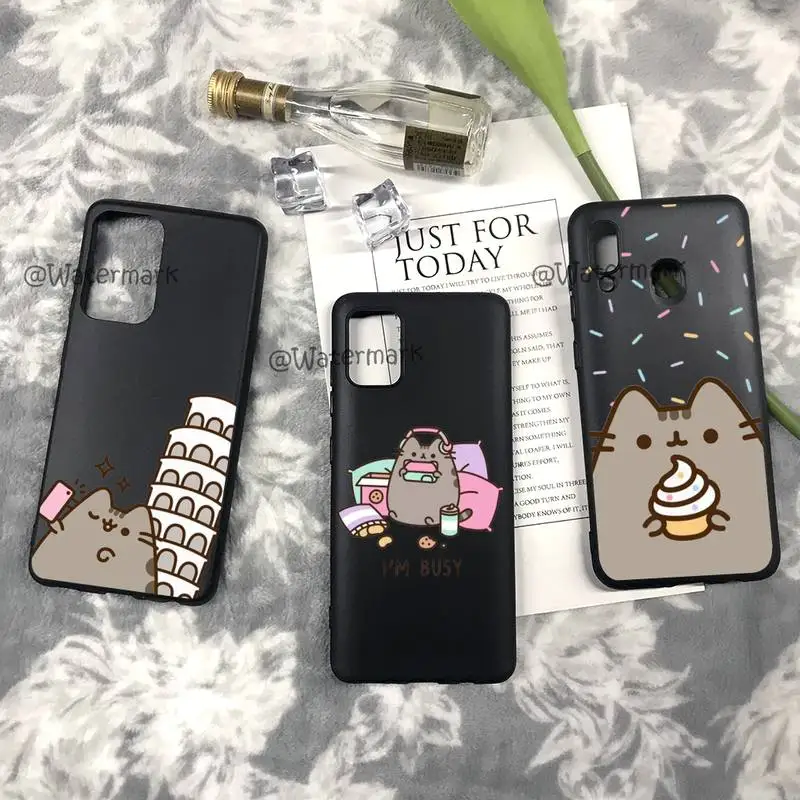 

Cute Pusheens Cat Phone Case For Samsung A71 A32 5G A51 A52 A31 A21 A20E A50 A40 A30 A20 A10 S Silicone Cover