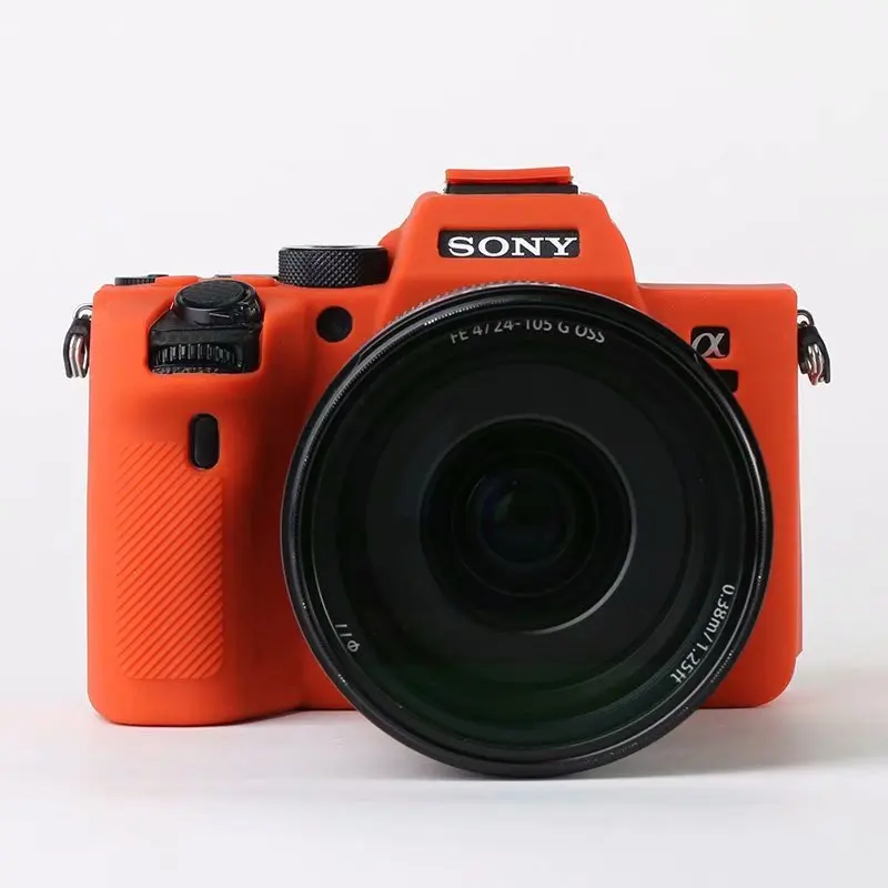 A74 A7R4 orange Силиконовая кожа брони чехол корпус протектор для sony A6300/A6400 A7R III/A7M3 A7RM3/A9 ILCE-9/A7R IV A7RM4/A7 II A7M2 - Цвет: A74 A7R4 orange