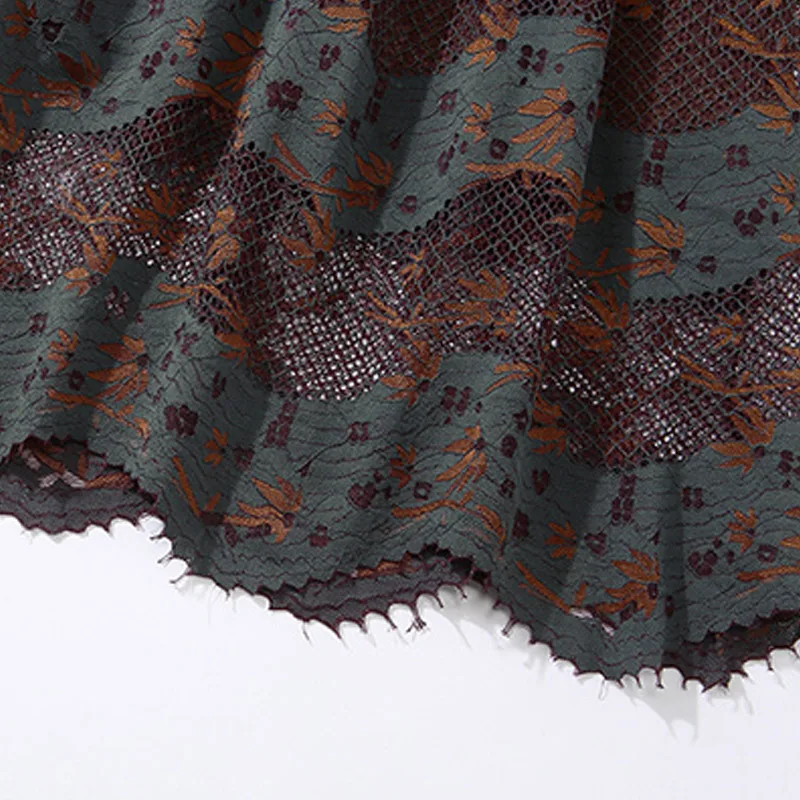 Осеннее женское платье Новое Кружевное с длинным рукавом тонкое размера плюс