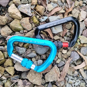 D-образный карабин для скалолазания 30 кН, безопасная Пряжка, винтовые ворота, главный замок, карабины наружные аксессуары для скалолазания