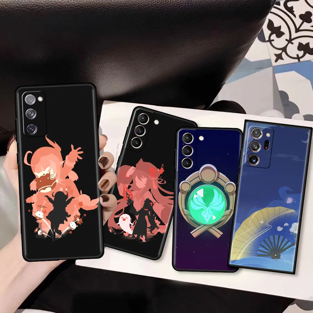

Silicone Capas For Samsung S20 FE S21 Ultra Phone Case for Galaxy S10 S10e S9 S8 Plus S7 Edge Soft Cove Cartoon Genshin Impact