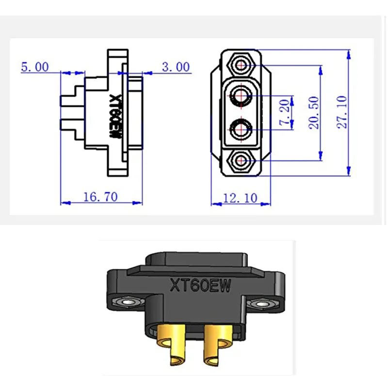 коннектор amass 51020 шт xt60ew m монтируем