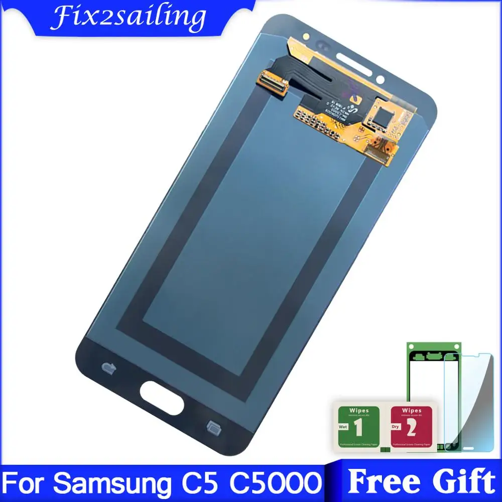 Super AMOLED ЖК экран для SAMSUNG Galaxy C5 C5000 дисплей сенсорный дигитайзер в сборе Бесплатная