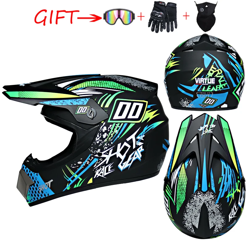 Высокое качество moto rcycle шлем capacete moto cross casque moto cross enfant Полный лицевой шлем Горные capacete DOT утвержден - Цвет: 10
