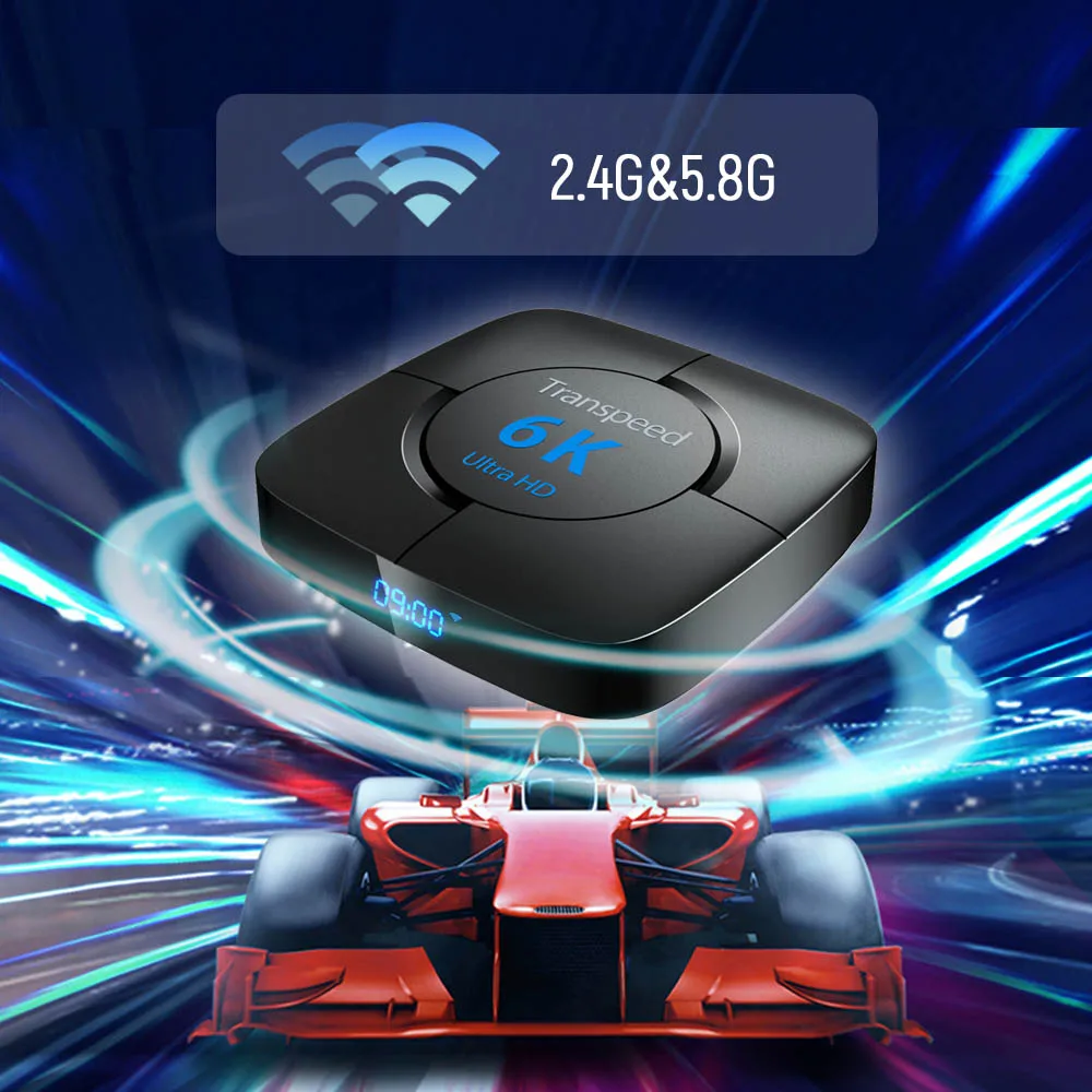 ТВ-приставка Transpeed Android 10 0 Allwinner H616 голосовой помощник Blacklight 6K 3D Двойной Wi-Fi 4 Гб ОЗУ