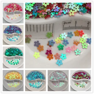 20g 5mm Flower Shape PVC loose Sequins Glitter Paillettes for Nail Art manicure/sewing/wedding decor in India