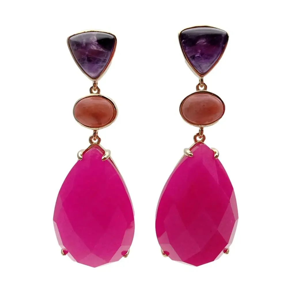 Y.YING фуксия нефритовый Аметист Красный Авантюрин набор ободок | Украшения и