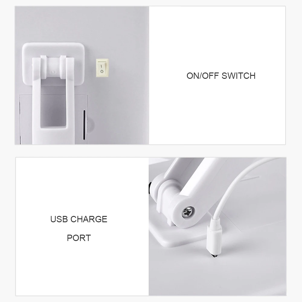 Зеркало для макияжа с регулируемой яркостью 22 светодиода увеличение 2X/3X/10X