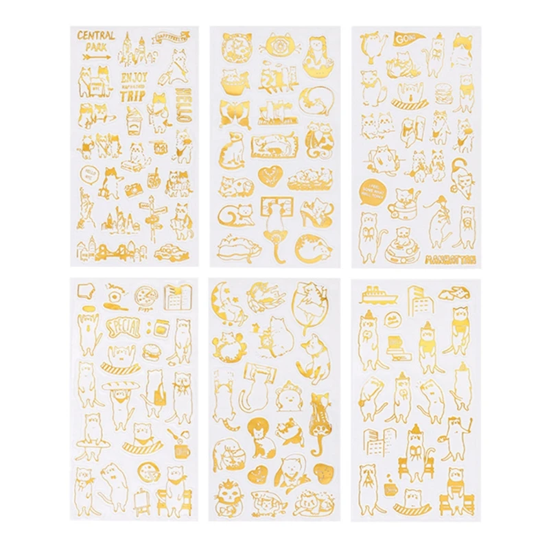 

6 Sheets UV Epoxy Resin Filling Material Cute Cats Stickers Resin Mold Decorative Lables DIY Crafts Jewelry Making Filler HX6F