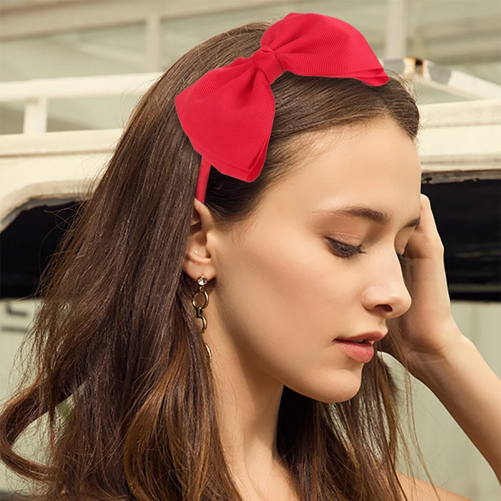 

Fashion Hair Hoop Big Bowknot Hairband Hair Accessories For Girls Solid Color Headband Women Headwear Hair Accessories New Year