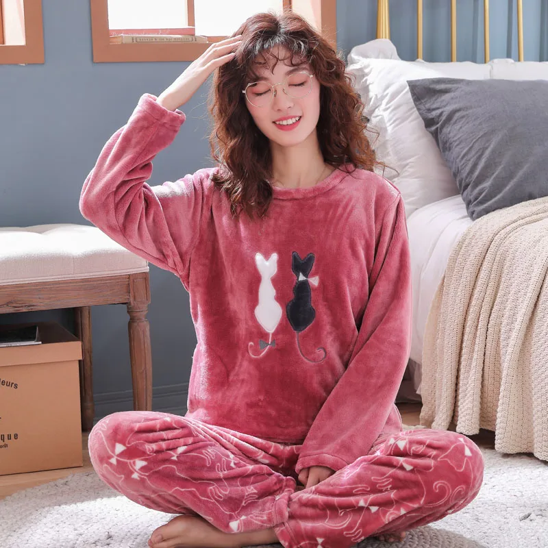 2020 рождественские пижамы для взрослых женщин теплая фланелевая одежда сна
