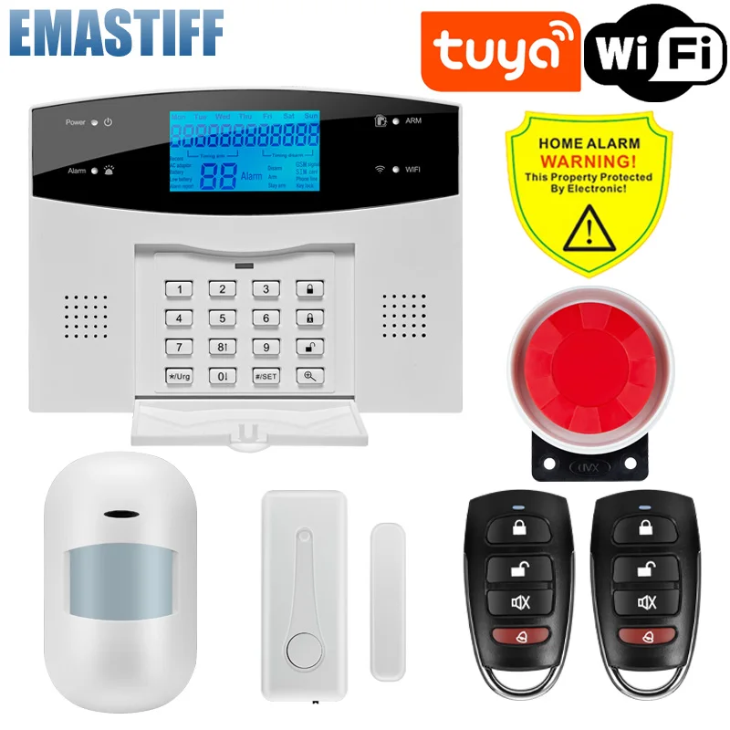 Умная домашняя сигнализация Tuya Wi-Fi GSM сенсорная клавиатура дистанционное