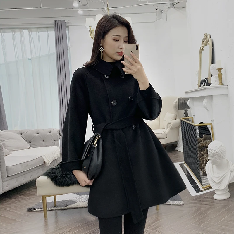 

KMETRAM 2020 Fashion Woolen Coat Female Jacket Winter Coat Women Real Wool Coat Women Korean Long Jacket Manteau Femme XRA1918