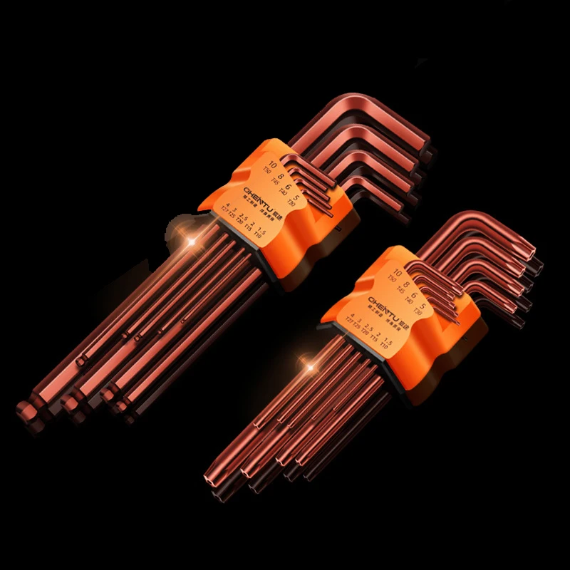 

Набор шестигранных гаечных ключей, 9 шт., шестигранный ключ с шариковым наконечником, L-образный ключ, набор динамометрических и длинных ключ...