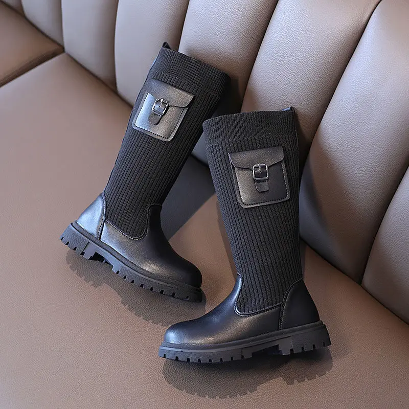 

Girls Knee-high Long Boots Princess Edition Children's Tall Martin Boots 2020 Autumn Winter Girls Sport Shoes Child Sneakers