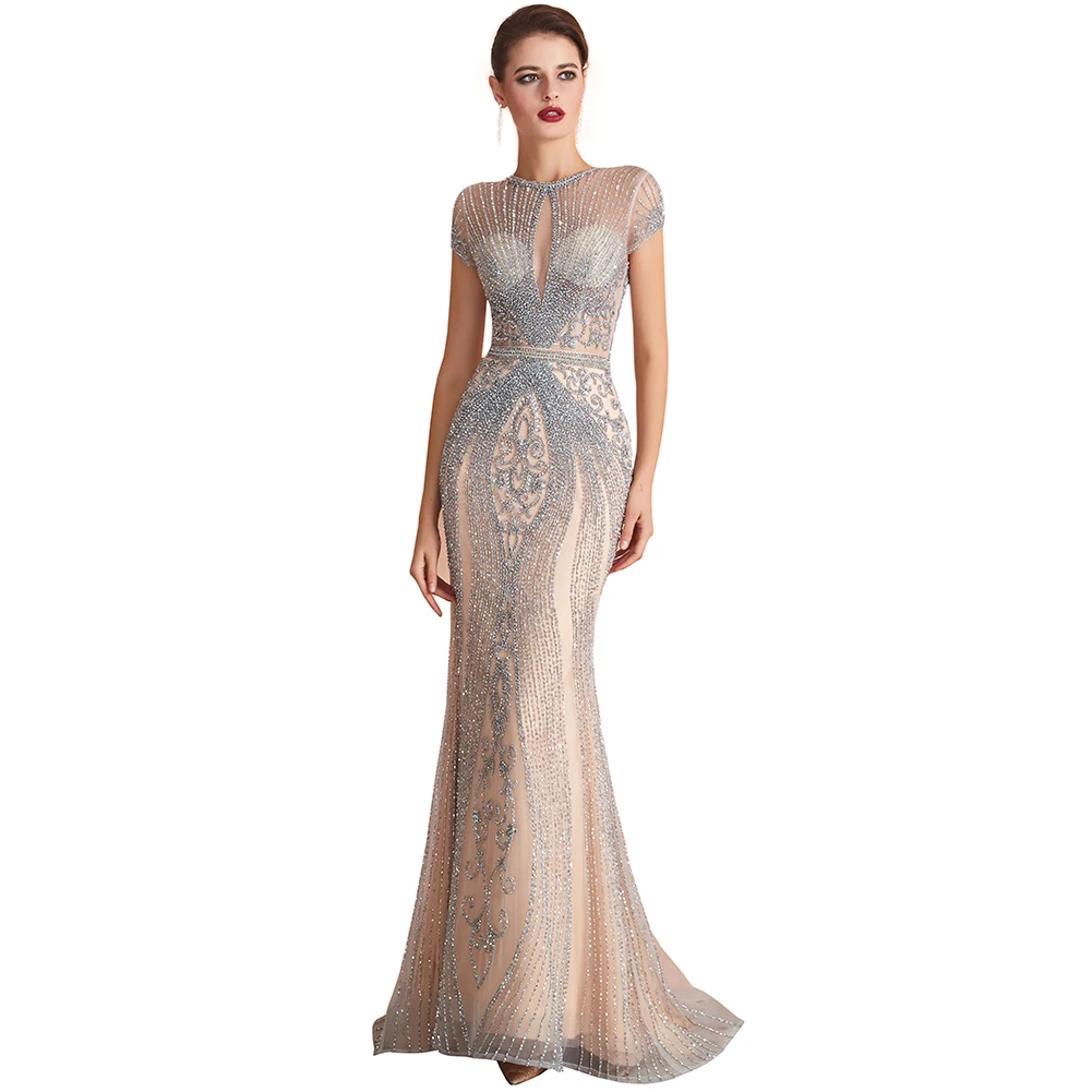 Свадебное вечернее платье 2020 роскошное тяжелое бисерное женское винтажное с
