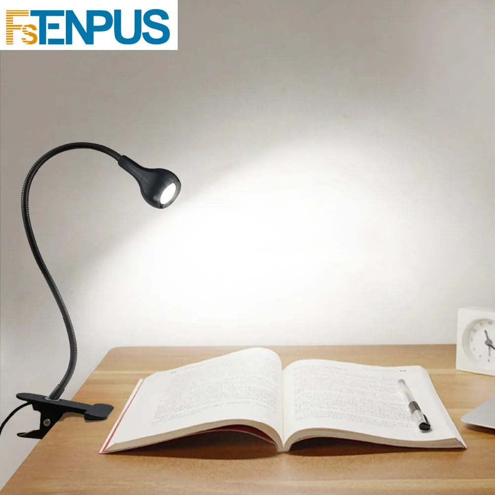 Держатель с зажимом USB светодиодная настольная лампа Ночной светильник Гибкая