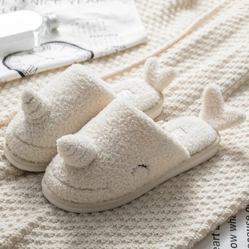 Cartoon Women Home Slippers Cute Female Winter Warm Shoes Indoor Floor Room Footwear With Fur Soft Lovers Plush Slipper Hot Sale
