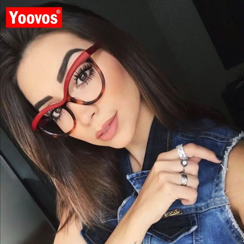 

Yoovos Cateye Glasses Women 2021 Luxury Glasses Frame Women Retro Eyeglasses Frames For Women Vintage Mirror Lentes De Hombre