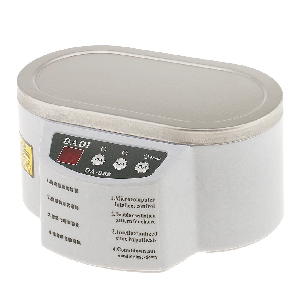 

LCD Heated Ultrasonic Cleaner Machine For Denture Eyeglass Jewelry Watch 30W/50W 40KHz 600ml