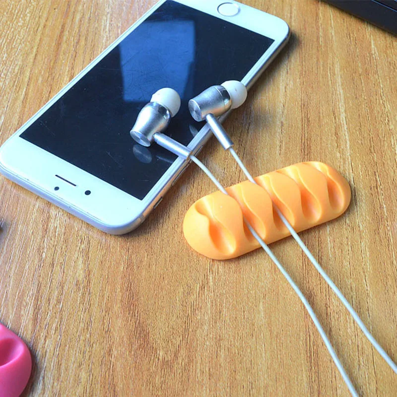 

2020 Colorful New Arrival 1Pce Cable Winder Earphone Cable Organizer Wire Storage Silicon Charger Holder Clips Cable winder