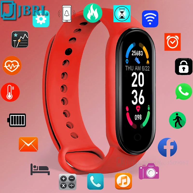 

Смарт-часы M6 женские умные часы мужские фитнес-трекер электронные смарт-часы для Android iOS водонепроницаемые спортивные силиконовые смарт-час...