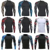 men athletic top gym running long sleeve tracksuit activewear compression blouse