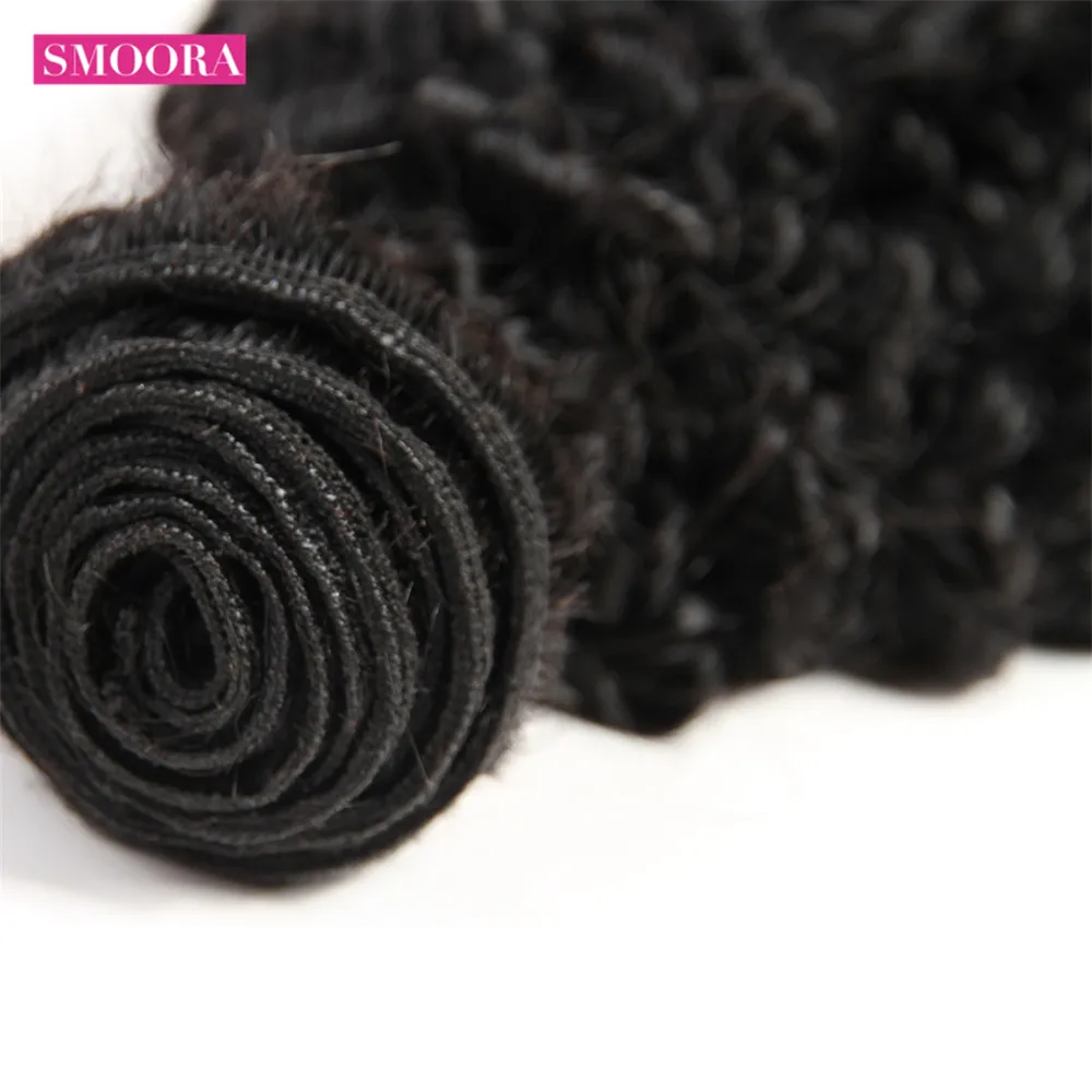 

SMOORA Malaysian Remy Hair Human Weave Bundles Afro Kinky Curly 8-40inch 100% Human 1 3 4PCs/LotExtensions