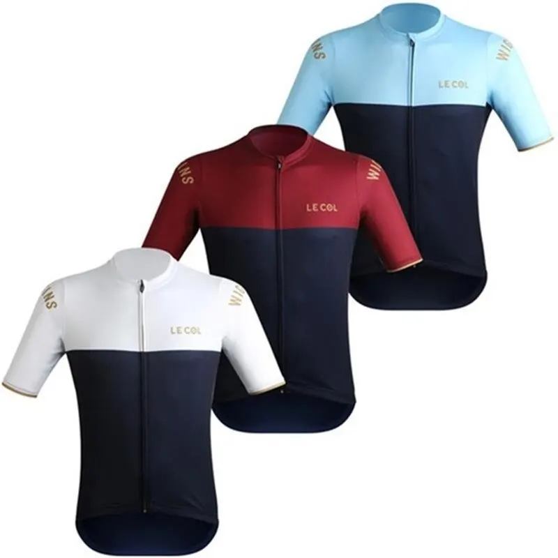 le col Pro гоночная одежда команда от Wiggins MEN'S коллекция Cycliste Велоспорт Джерси дорожный велосипед высокой сетки трикотажные изделия с коротким рукавом