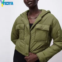 za womens jackets hoodies armygren parkas cropped coat pocket long sleeve solid oversized thick parkas 2021 jacket woman