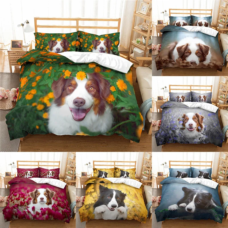

Home Textile Luxury 3D Pet Dog Print 2/3Pcs Comfortable Duvet Cover PillowCase Bedding Sets Queen and King EU/US/AU Size