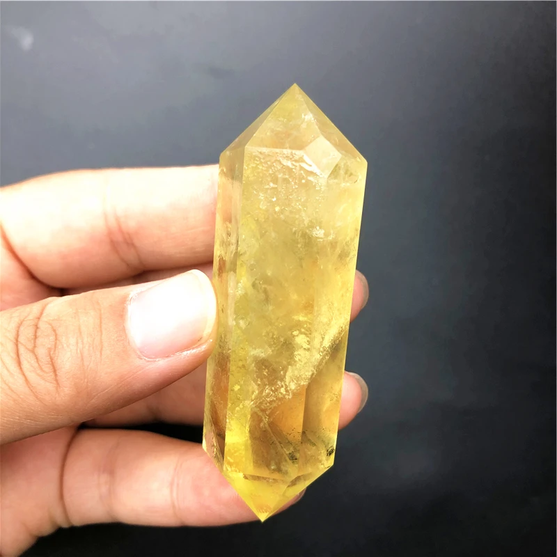 

Beautiful 1PC Natural Citrine Yellow Crystal Double Point Tower Crystal Healing Home Decor Polished Natural Quartz Crystals
