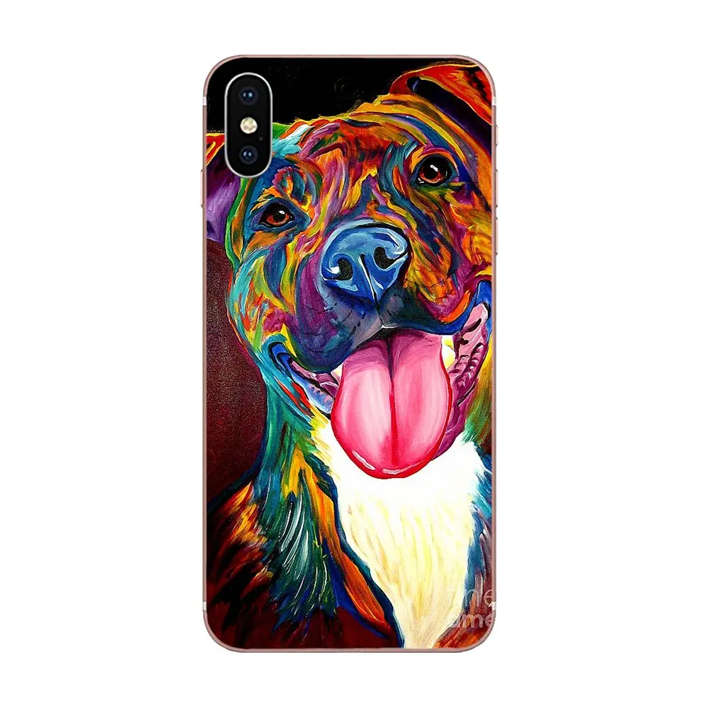 Красочный Puppy Pitbull Gog прекрасный пластик для Sony Xperia Z Z1 Z2 Z3 Z4 Z5 compact Mini M2 M4 M5 T3 E3 E5 XA XA1 XZ