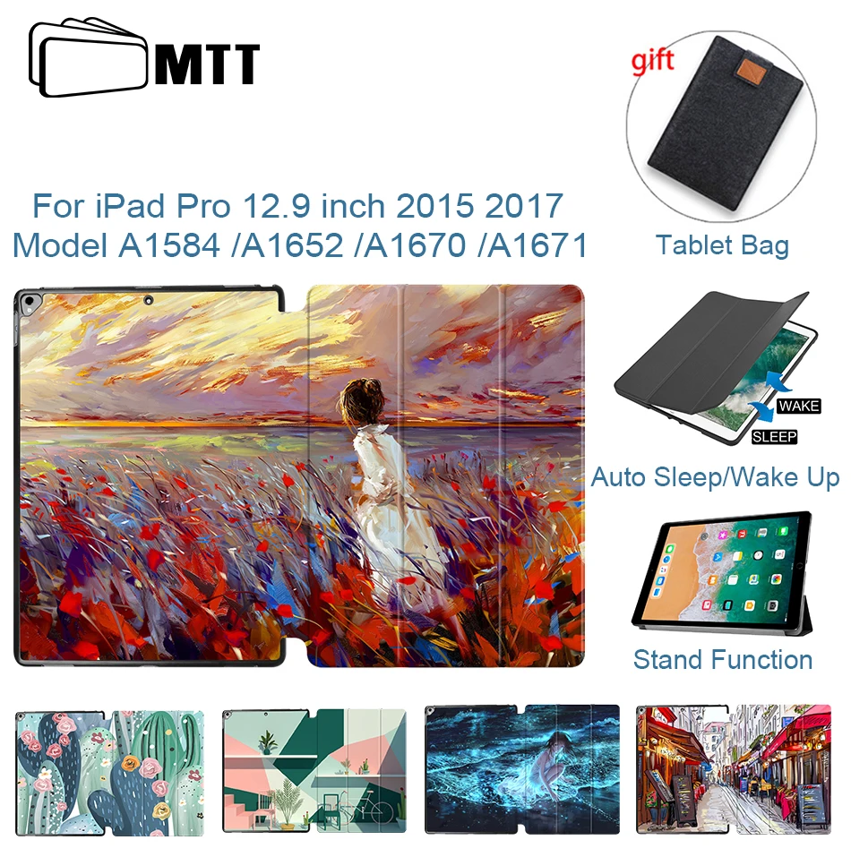 MTT Чехол для iPad Pro 12 9 дюймов 2015 2017 Тонкий чехол из искусственной кожи с откидной