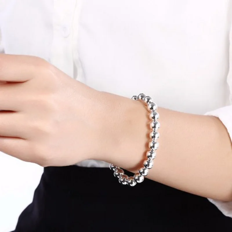 

Beautiful Fashion Elegant Gold Silver Color Beads Chain Women Cute Simple Design Gorgeous Jewelry Women Girls Wristband Bracelet